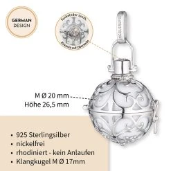 Engelsrufer Damen-Anhänger Klangkugel Silber Mit Rosefarbener Kugel In Verschiedenen Größen -Engelsrufer Kette Verkäufe engelsrufer m 1 1