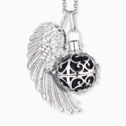 Engelsrufer Anhänger Klangkugel Silber Mit Schwarzer Kugel In Verschiedenen Größen -Engelsrufer Kette Verkäufe er 02 s 3 4