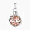 Engelsrufer Damen-Anhänger Klangkugel Silber Mit Rosefarbener Kugel In Verschiedenen Größen