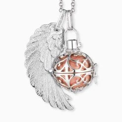 Engelsrufer Damen-Anhänger Klangkugel Silber Mit Rosefarbener Kugel In Verschiedenen Größen -Engelsrufer Kette Verkäufe er 16 s 3 3