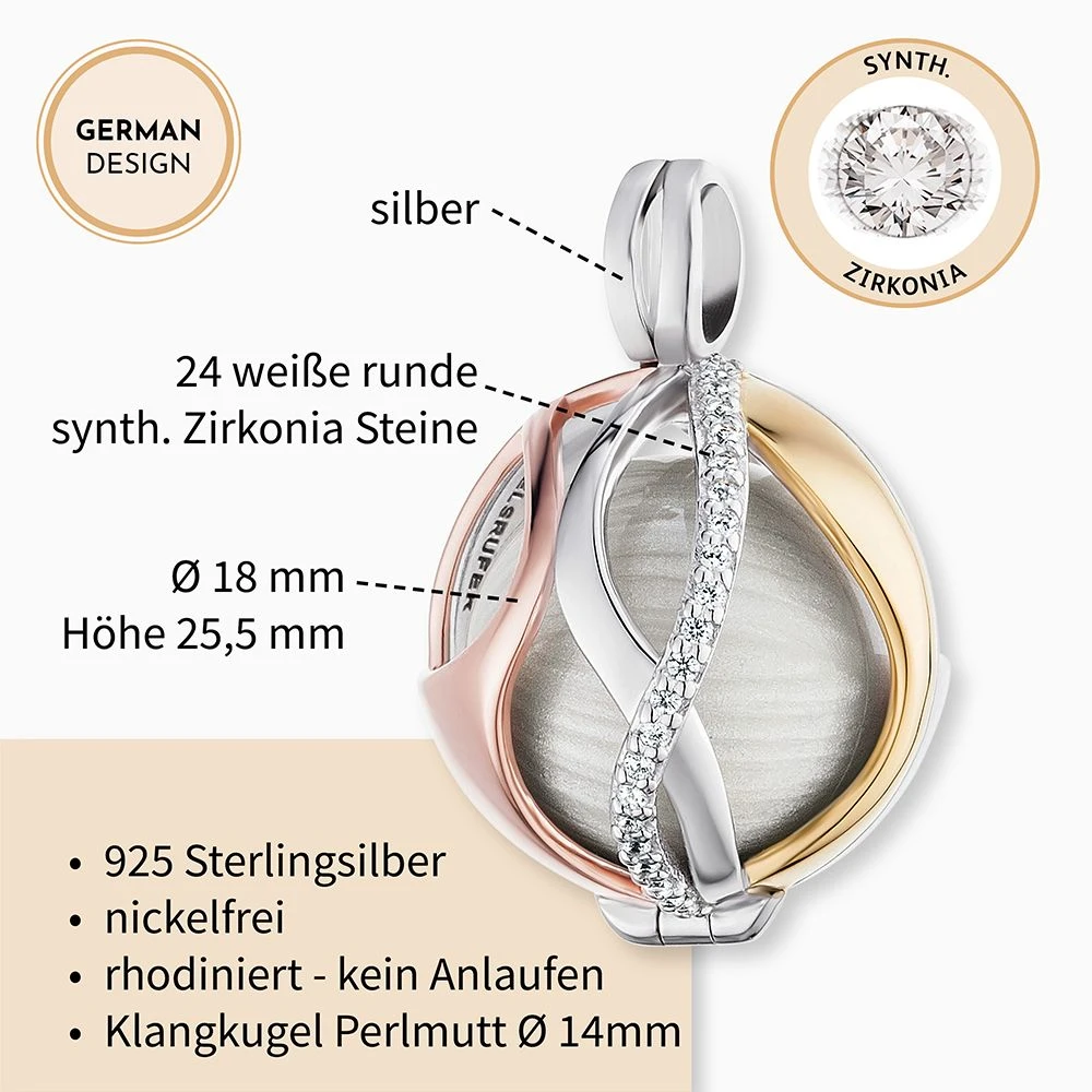 Engelsrufer Anhänger Paradise dreifarbig mit Klangkugel weiß und Zirkoniasteinen in verschiedenen Größen Engelsrufer Anhänger Paradise Dreifarbig Mit Klangkugel Weiß Und Zirkoniasteinen In Verschiedenen Größen -Engelsrufer Kette Verkäufe er 20 paradise s tzi3