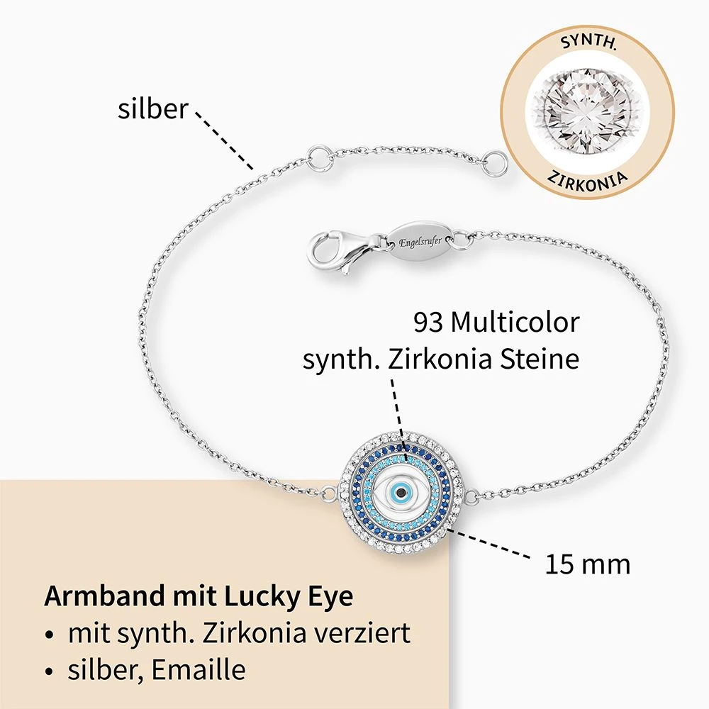 Engelsrufer Damen-Armband silber Nazar Auge mit Emaille und Zirkoniasteinen Lucky Eye Engelsrufer Damen-Armband Silber Nazar Auge Mit Emaille Und Zirkoniasteinen Lucky Eye -Engelsrufer Kette Verkäufe erb eye zim2