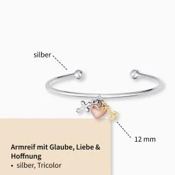 Engelsrufer Damen-Armreif Anhänger Glaube, Liebe, Hoffnung Dreifarbig Silber, Gold, Rosegold -Engelsrufer Kette Verkäufe erb flh trico2