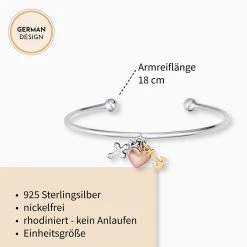 Engelsrufer Damen-Armreif Anhänger Glaube, Liebe, Hoffnung Dreifarbig Silber, Gold, Rosegold -Engelsrufer Kette Verkäufe erb flh trico3