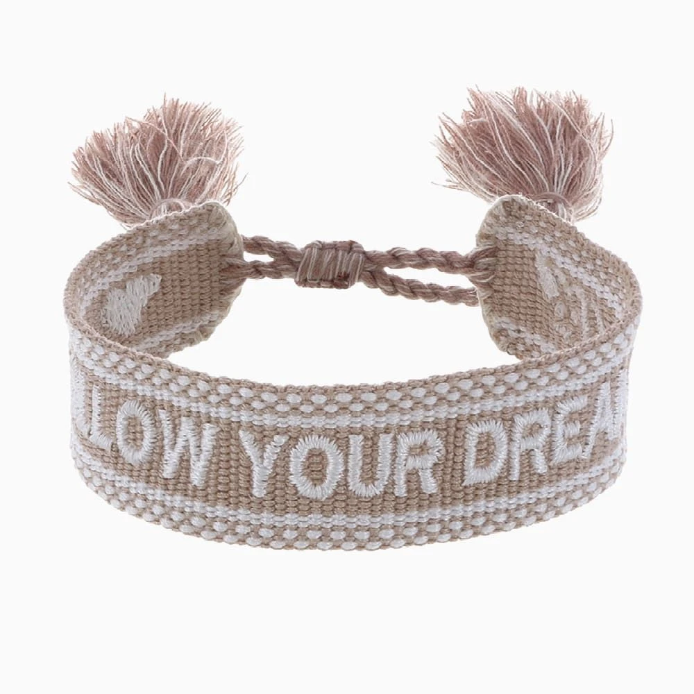 Engelsrufer Damen Stoffarmband mit Stickerei FOLLOW YOUR DREAMS Engelsrufer Damen Stoffarmband Mit Stickerei FOLLOW YOUR DREAMS -Engelsrufer Kette Verkäufe erb goodvibes fyd 2