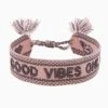 Engelsrufer Damen Stoffarmband Mit Stickerei GOOD VIBES ONLY