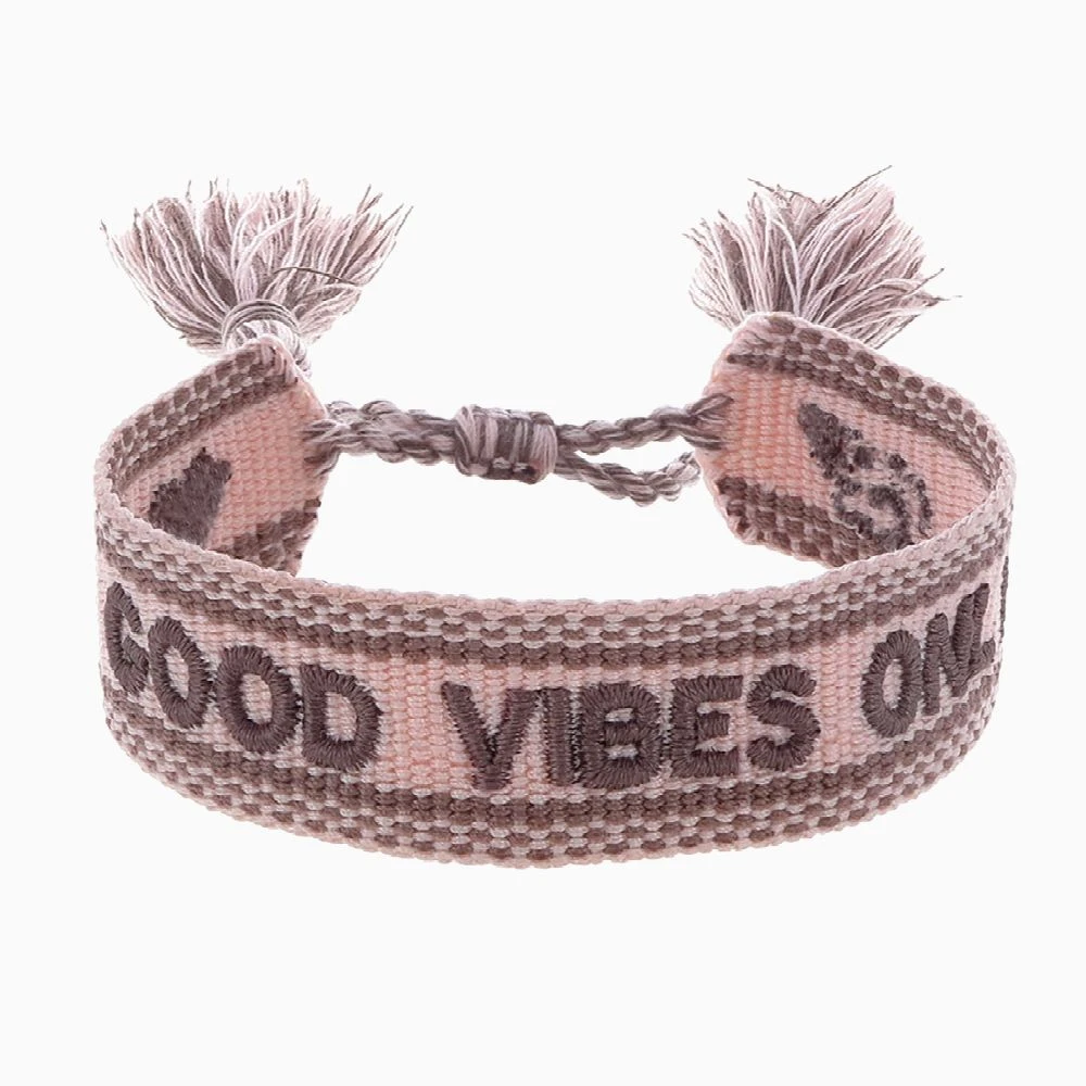 Engelsrufer Damen Stoffarmband mit Stickerei GOOD VIBES ONLY Engelsrufer Damen Stoffarmband Mit Stickerei GOOD VIBES ONLY -Engelsrufer Kette Verkäufe erb goodvibes gvo