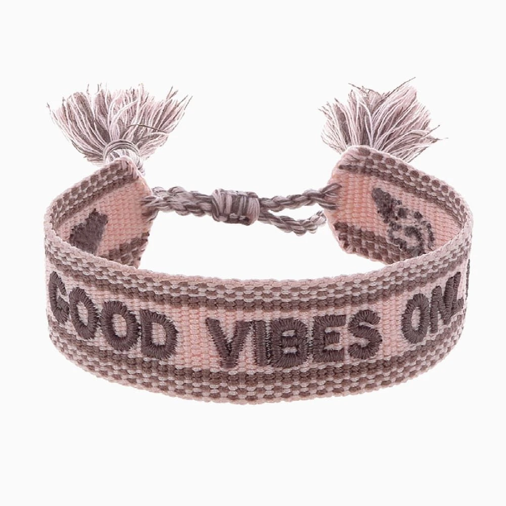Engelsrufer Damen Stoffarmband mit Stickerei GOOD VIBES ONLY Engelsrufer Damen Stoffarmband Mit Stickerei GOOD VIBES ONLY -Engelsrufer Kette Verkäufe erb goodvibes gvo 1
