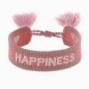 Engelsrufer Damen Stoffarmband Mit Stickerei HAPPINESS