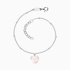 Engelsrufer Damen Armband Silber Herz Mit Rosenquarz Stein