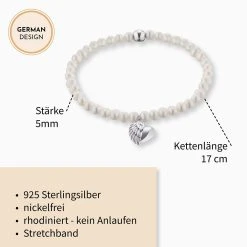Engelsrufer Damen-Armband Silber Anhänger Herz Flügel Und Süßwasserperlen 7 Engelsrufer Damen-Armband Silber Anhänger Herz Flügel Und Süßwasserperlen -Engelsrufer Kette Verkäufe erb heartwing pe3 1