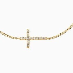 Engelsrufer Damen Armband Kreuz Silber Gold Platiert Mit Zirkonia -Engelsrufer Kette Verkäufe erb lilcross zi g 1