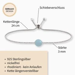 Engelsrufer Damen-Armband Silber Mit Blauer Achat Stein Powerful Stone -Engelsrufer Kette Verkäufe erb lilgem ba3