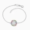 Engelsrufer Damen-Armband Silber Mit Mehrfarbigem Zirkonia Anhänger Lebensblume