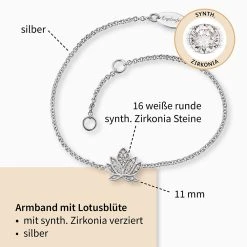 Engelsrufer Damen-Armband Lotus Silber Und Rosegold Mit Zirkonia -Engelsrufer Kette Verkäufe erb lillotus zi2