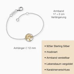 Engelsrufer DamenarmbandEchtsilber Bicolor Mit Lebensbaum Motiv -Engelsrufer Kette Verkäufe erb liltree big 03