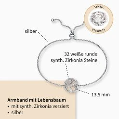 Engelsrufer Damen-Armband Lebensbaum Silber Mit Zirkoniasteinen -Engelsrufer Kette Verkäufe erb liltree zi2