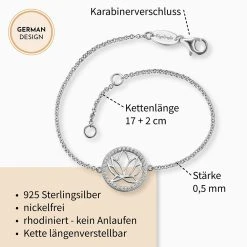 Engelsrufer Armband Lotus Symbol Silber Mit Zirkonisteinen -Engelsrufer Kette Verkäufe erb lotus zi3