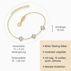 Engelsrufer Armband Vergoldet Stern Bicolor Mit Zirkoniasteinen -Engelsrufer Kette Verkäufe erb newstar zi big 6 de