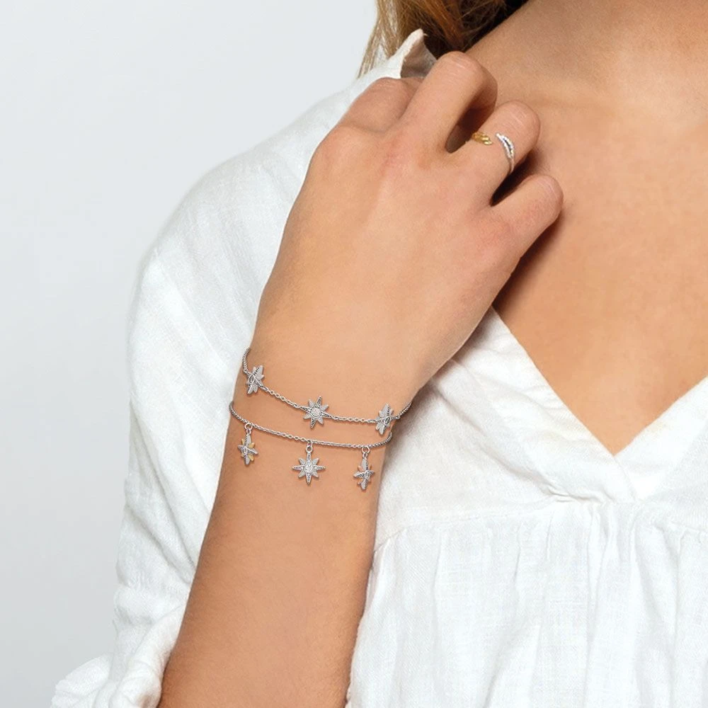 Engelsrufer Silber Armband Stern Tricolor mit Zirkoniasteinen Engelsrufer Silber Armband Stern Tricolor Mit Zirkoniasteinen -Engelsrufer Kette Verkäufe erb newstar zi tri 3 de