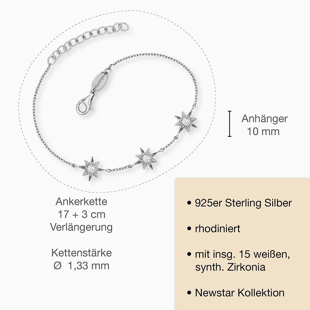 Engelsrufer Silber Armband Damen Sternmotiv mit Zirkonia Engelsrufer Silber Armband Damen Sternmotiv Mit Zirkonia -Engelsrufer Kette Verkäufe erb newstar zi 6 de