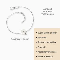 Engelsrufer Armband Damen Sterlinsilber Mit Perlmutt Rose 5 Engelsrufer Armband Damen Sterlinsilber Mit Perlmutt Rose -Engelsrufer Kette Verkäufe erb rose pe 03