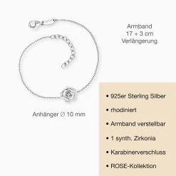 Engelsrufer Damen Armband SterlingsilberRose Mit Zirkonia 5 Engelsrufer Damen Armband SterlingsilberRose Mit Zirkonia -Engelsrufer Kette Verkäufe erb rose zi 03