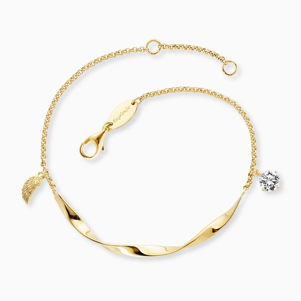 Engelsrufer Damen Armband Twist mit kleinem Flügel und Zirkoniastein gold Engelsrufer Damen Armband Twist Mit Kleinem Flügel Und Zirkoniastein Gold -Engelsrufer Kette Verkäufe erb twist wing zi g
