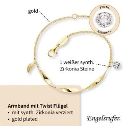 Engelsrufer Damen Armband Twist Mit Kleinem Flügel Und Zirkoniastein Gold 6 Engelsrufer Damen Armband Twist Mit Kleinem Flügel Und Zirkoniastein Gold -Engelsrufer Kette Verkäufe erb twist wing zi g4