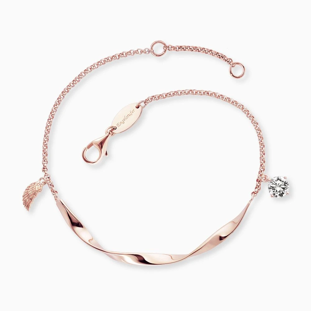 Engelsrufer Armband Twist mit kleinem Flügel und Zirkoniastein rosegold Engelsrufer Armband Twist Mit Kleinem Flügel Und Zirkoniastein Rosegold -Engelsrufer Kette Verkäufe erb twist wing zi r