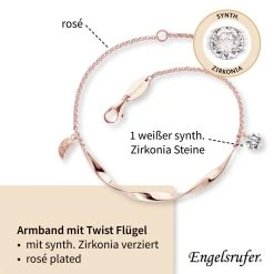 Engelsrufer Armband Twist Mit Kleinem Flügel Und Zirkoniastein Rosegold 6 Engelsrufer Armband Twist Mit Kleinem Flügel Und Zirkoniastein Rosegold -Engelsrufer Kette Verkäufe erb twist wing zi r4