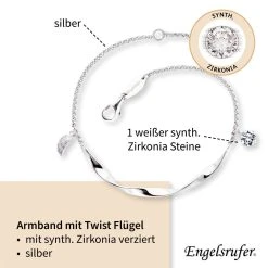 Engelsrufer Twist Armband Mit Kleinem Flügel Und Zirkoniastein Silber 6 Engelsrufer Twist Armband Mit Kleinem Flügel Und Zirkoniastein Silber -Engelsrufer Kette Verkäufe erb twist wing zi4