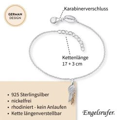 Engelsrufer Armband Mit Anhänger Flügel Duo Silber Und Rosegold -Engelsrufer Kette Verkäufe erb wingduo bir5