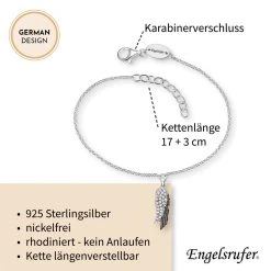 Engelsrufer Damen Armband Mit Anhänger Flügel Duo Mit Zirkonia Silber Und Schwarz 6 Engelsrufer Damen Armband Mit Anhänger Flügel Duo Mit Zirkonia Silber Und Schwarz -Engelsrufer Kette Verkäufe erb wingduo zi bib5