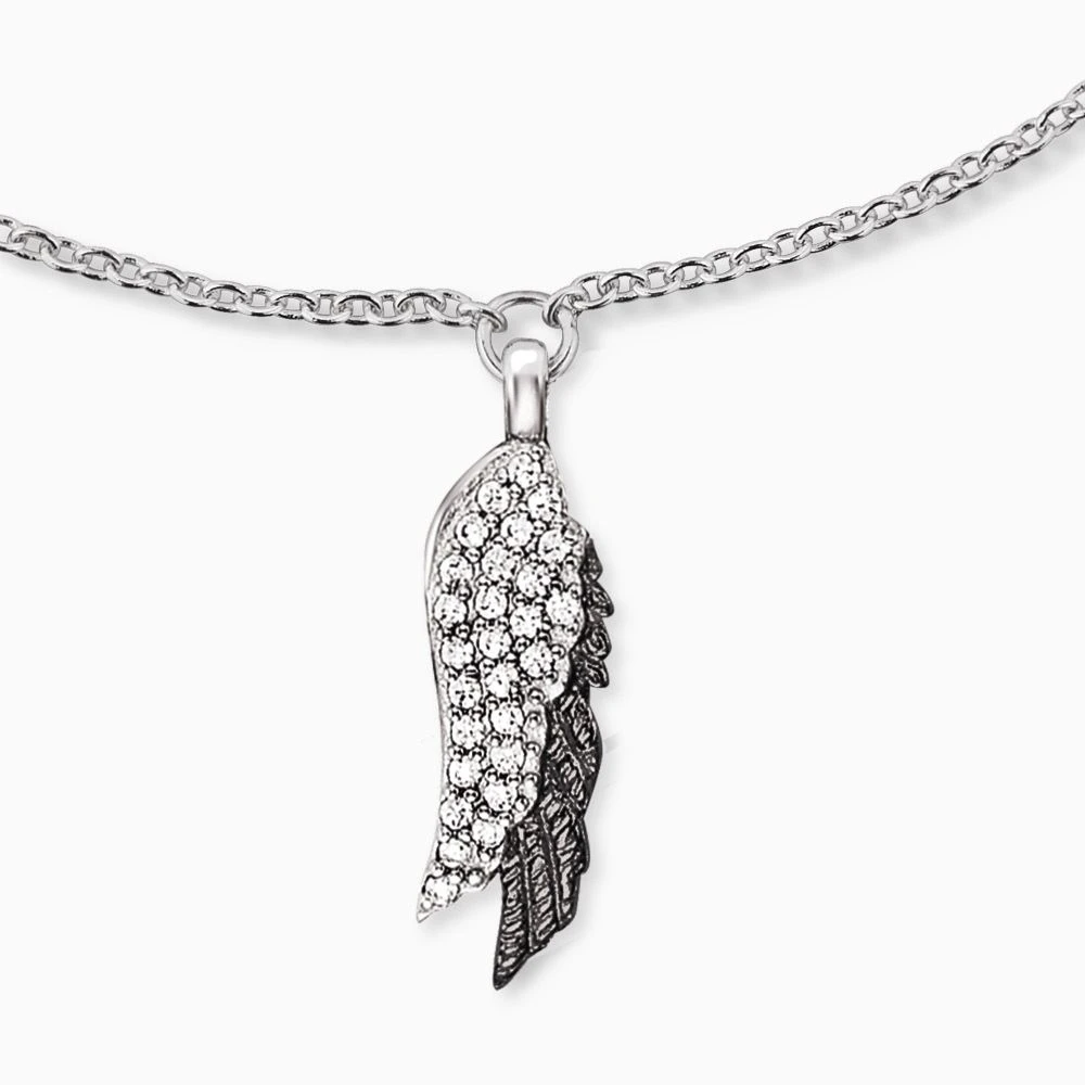 Engelsrufer Damen Armband mit Anhänger Flügel Duo mit Zirkonia silber und schwarz Engelsrufer Damen Armband Mit Anhänger Flügel Duo Mit Zirkonia Silber Und Schwarz -Engelsrufer Kette Verkäufe erb wingduo zi bib 1