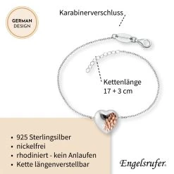 Engelsrufer Damen-Armband Mit Herz Anhänger In Silber Und Rosegoldenen Details -Engelsrufer Kette Verkäufe erb withlove 04 bir5