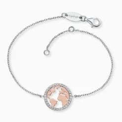Engelsrufer Damen-Armband Silber Und Rosegold Welt Mit Zirkoniasteinen