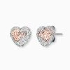Engelsrufer Damen-Ohrstecker Herz Mit Zirkonia Silber, Rosegold Bicolor