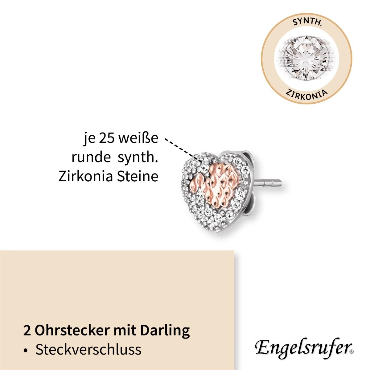 Engelsrufer Damen-Ohrstecker Herz mit Zirkonia silber, rosegold bicolor Engelsrufer Damen-Ohrstecker Herz Mit Zirkonia Silber, Rosegold Bicolor -Engelsrufer Kette Verkäufe ere darling bir st4