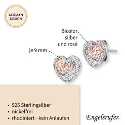 Engelsrufer Damen-Ohrstecker Herz Mit Zirkonia Silber, Rosegold Bicolor 5 Engelsrufer Damen-Ohrstecker Herz Mit Zirkonia Silber, Rosegold Bicolor -Engelsrufer Kette Verkäufe ere darling bir st5