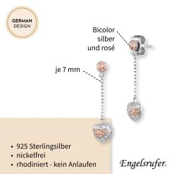 Engelsrufer Ohrhänger Mit Stecker Herz Anhänger Bicolor Silber, Rosegold Und Zirkonia 5 Engelsrufer Ohrhänger Mit Stecker Herz Anhänger Bicolor Silber, Rosegold Und Zirkonia -Engelsrufer Kette Verkäufe ere darling zi bir5