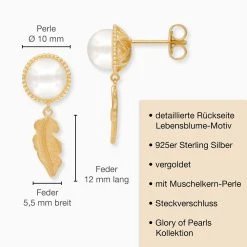 Engelsrufer Damen Ohrring Sterlingsilber Vergoldet Feder Und Perlen 7 Engelsrufer Damen Ohrring Sterlingsilber Vergoldet Feder Und Perlen -Engelsrufer Kette Verkäufe ere glory feder stg 6 de 1