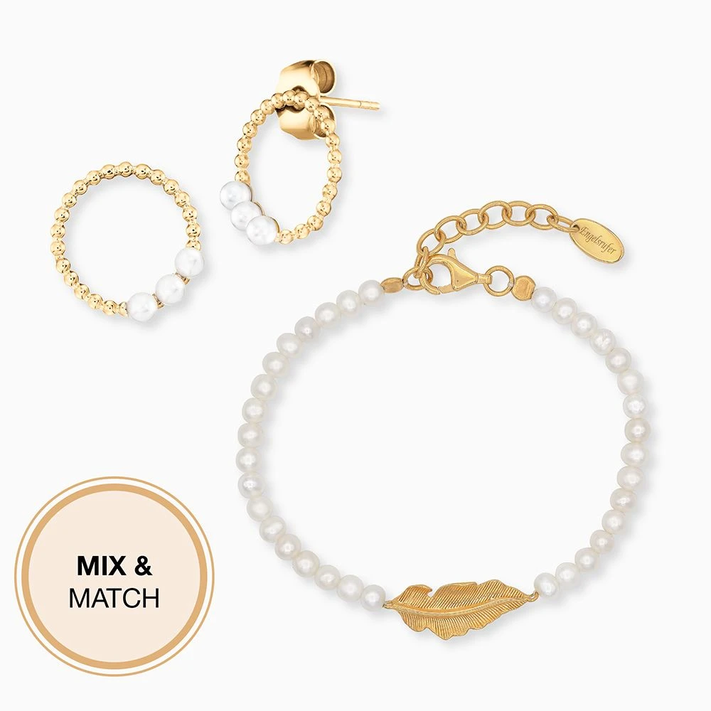 Engelsrufer Damen Ohrring Sterlingsilber vergoldet Feder und Perlen Engelsrufer Damen Ohrring Sterlingsilber Vergoldet Feder Und Perlen -Engelsrufer Kette Verkäufe ere glory feder stg 7 de 1 1