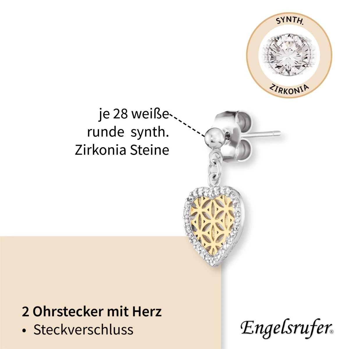 Engelsrufer Ohrringe Lebensblume in Herz Form silber und gold Engelsrufer Ohrringe Lebensblume In Herz Form Silber Und Gold -Engelsrufer Kette Verkäufe ere heartlifl zi big4