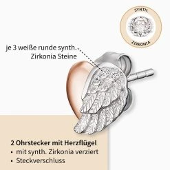 Engelsrufer Herzflügel Ohrstecker Silber, Rosegold Mit Zirkonia 5 Engelsrufer Herzflügel Ohrstecker Silber, Rosegold Mit Zirkonia -Engelsrufer Kette Verkäufe ere lilheartwing bi2