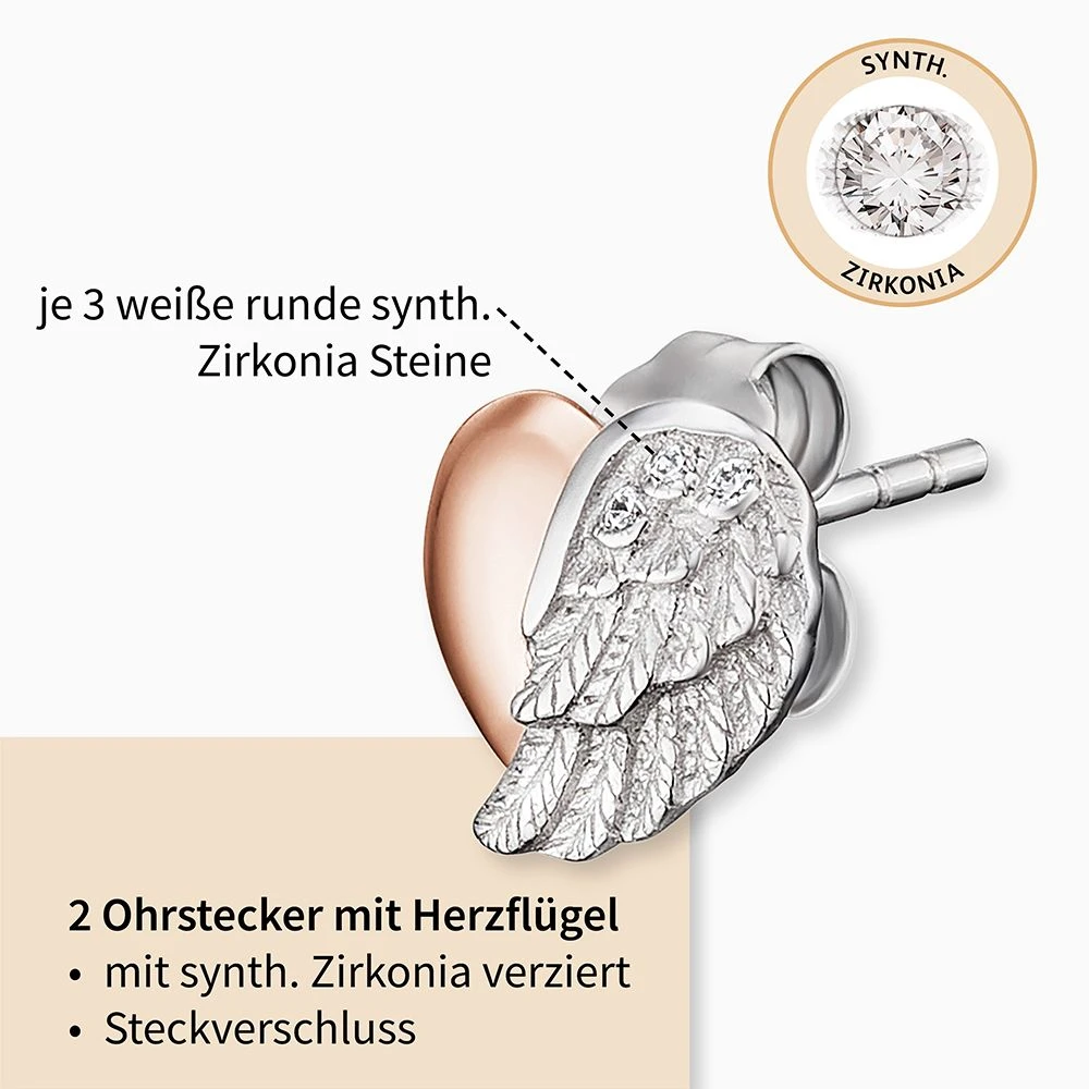 Engelsrufer Herzflügel Ohrstecker silber, rosegold mit Zirkonia Engelsrufer Herzflügel Ohrstecker Silber, Rosegold Mit Zirkonia -Engelsrufer Kette Verkäufe ere lilheartwing bi2