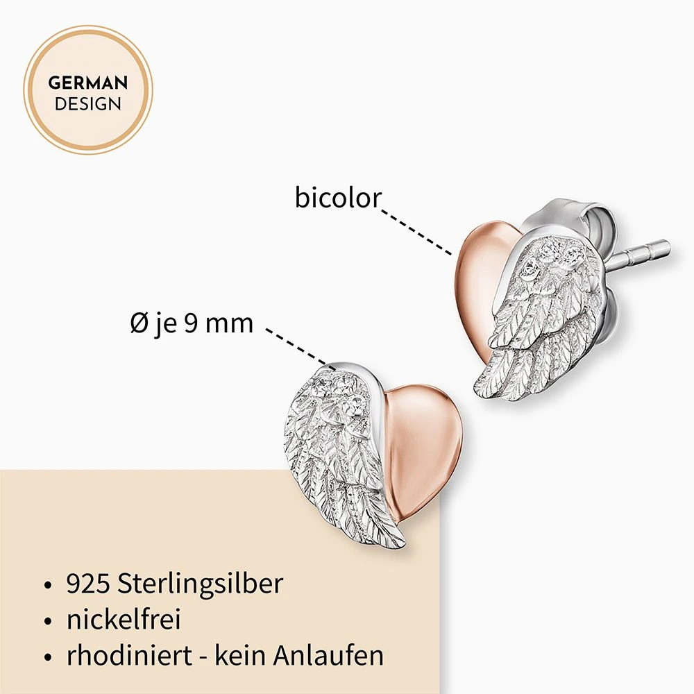 Engelsrufer Herzflügel Ohrstecker silber, rosegold mit Zirkonia Engelsrufer Herzflügel Ohrstecker Silber, Rosegold Mit Zirkonia -Engelsrufer Kette Verkäufe ere lilheartwing bi3
