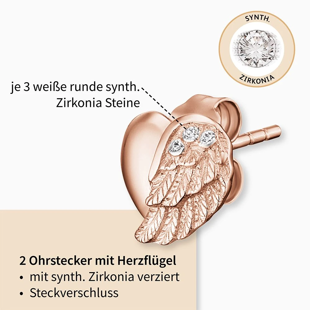 Engelsrufer Ohrstecker Herzflügel Damen mit Zirkonia rosé Engelsrufer Ohrstecker Herzflügel Damen Mit Zirkonia Rosé -Engelsrufer Kette Verkäufe ere lilheartwing str2