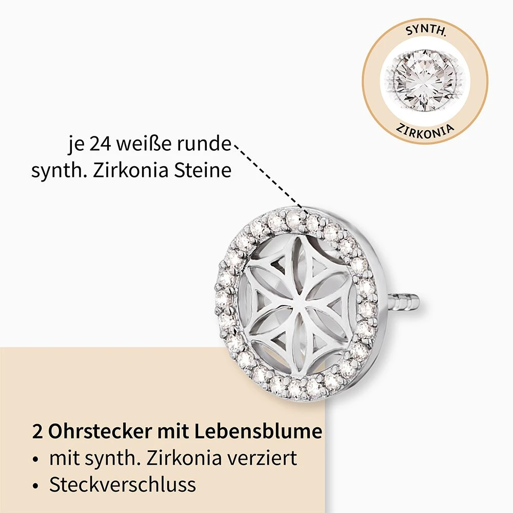 Engelsrufer Damen-Ohrringe Lebensblume silber mit Zirkonia Engelsrufer Damen-Ohrringe Lebensblume Silber Mit Zirkonia -Engelsrufer Kette Verkäufe ere lillifl zi st2