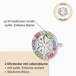 Engelsrufer Ohrringe Lebensblume Damen Silber Multicolor Mit Zirkonia -Engelsrufer Kette Verkäufe ere lillifl zim st2